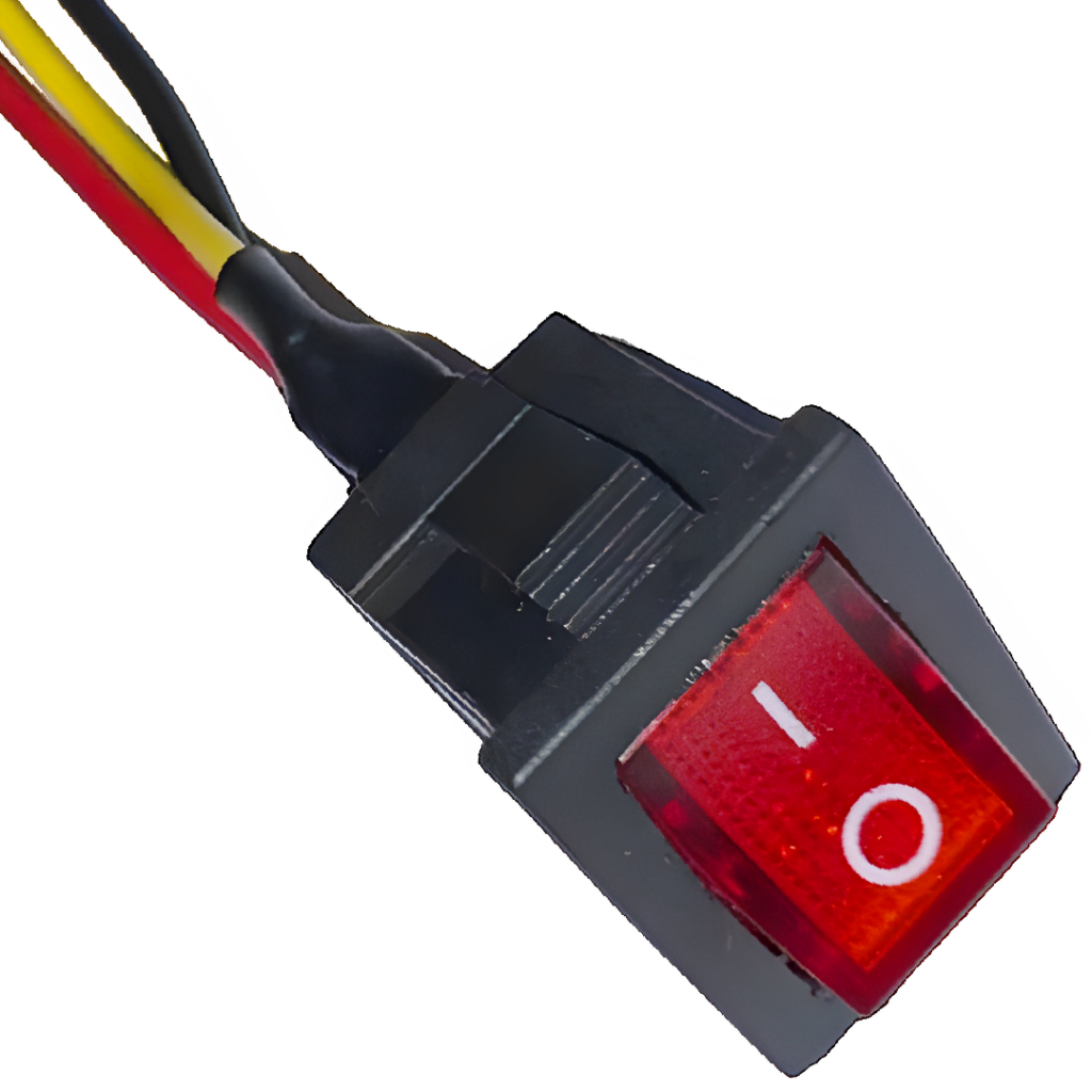 Boton de interruptor 2 pases con luz roja pequeno con cable – Sitio Import